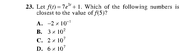 Question 23 as printed in the Preparing for the ACT — Practice Test 1 booklet