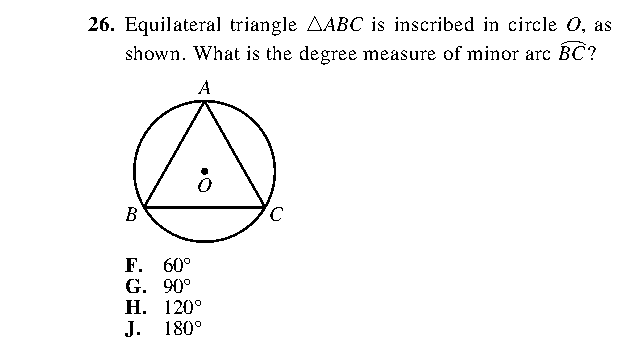 Question 26 as printed in the ACT Practice Test 2 booklet