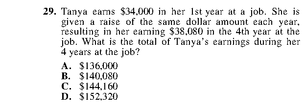 Question 29 as printed in the Preparing for the ACT — Practice Test 1 booklet