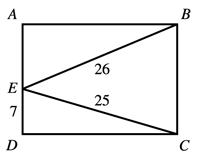 Rectangle ABCD with point E on line segment AD. See long description for more information