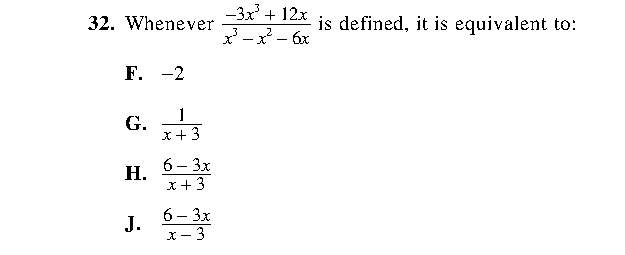 Question 32 as printed in the ACT Practice Test 2 booklet